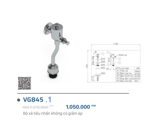XẢ TIỂU CƠ VIGLACERA VG845.1