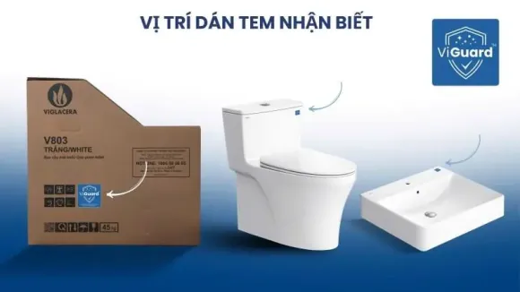 Công nghệ ViGuard™ trên sứ vệ sinh Viglacera, giúp kháng khuẩn, nâng tầm chuẩn mực phòng tắm hiện đại