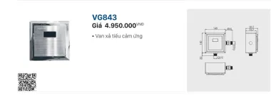 VAN XẢ TIỂU CẢM ỨNG VIGLACERA VG843