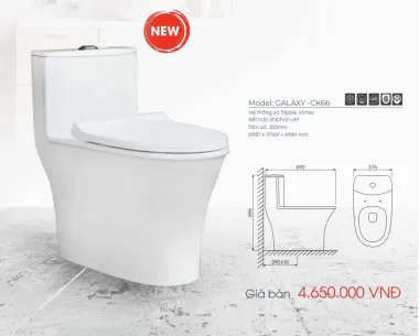 BỒN CẦU KHỐI THIÊN THANH GALAXY CK66 NẮP ÊM