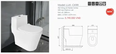 BỒN CẦU KHỐI THIÊN THANH LUX CK99 NẮP ÊM