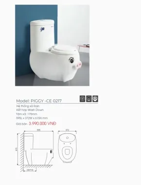 BỒN CẦU KHỐI THIÊN THANH TRẺ EM PIGGY