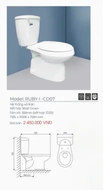 BỒN CẦU RỜI THIÊN THANH CD07 (RUBY) TAY GẠT