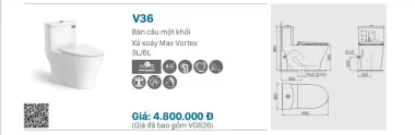BỒN CẦU HAI KHỐI VIGLACERA VT18M