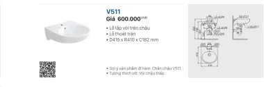 LAVABO VIGLACERA V511