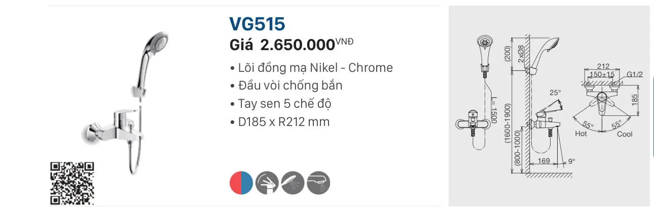 SEN CỦ NÓNG LẠNH VIGLACERA VG515