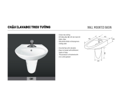  LAVABO + CHÂN TREO HC C01