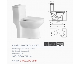 BỒN CẦU KHỐI THIÊN THANH WATER CK67 NẮP ÊM