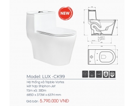 BỒN CẦU KHỐI THIÊN THANH LUX CK99 NẮP ÊM